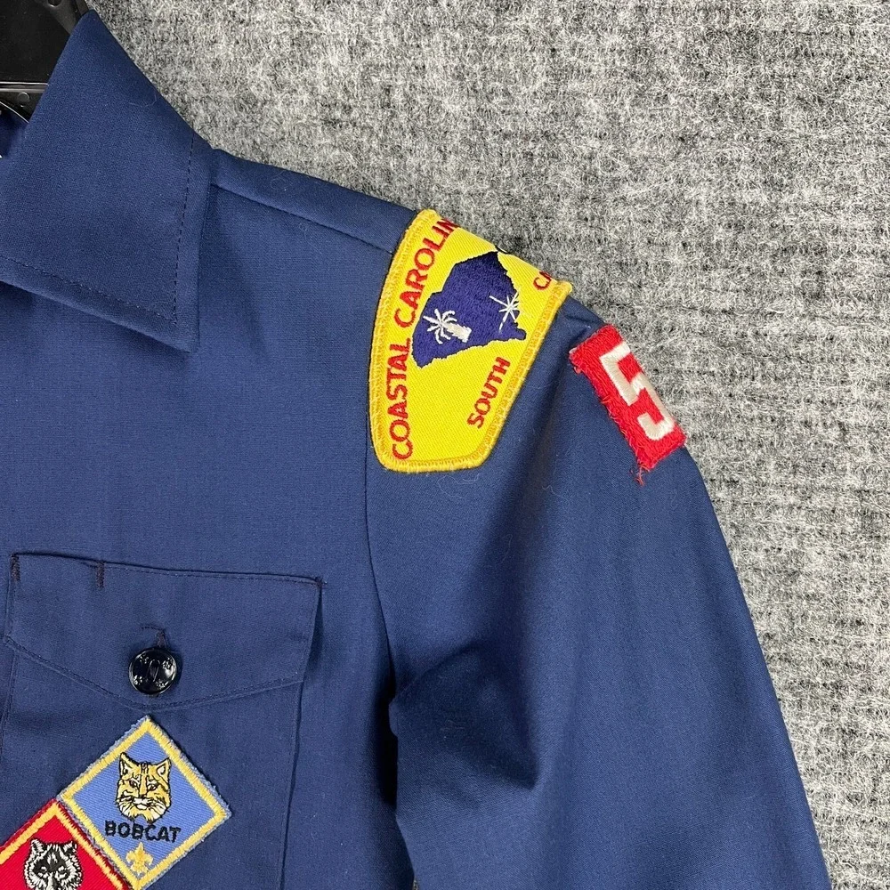 Boy Scouts Uniform Shirt Youth 8 Patches‎ Button-Up South Carolina BSA Scouting